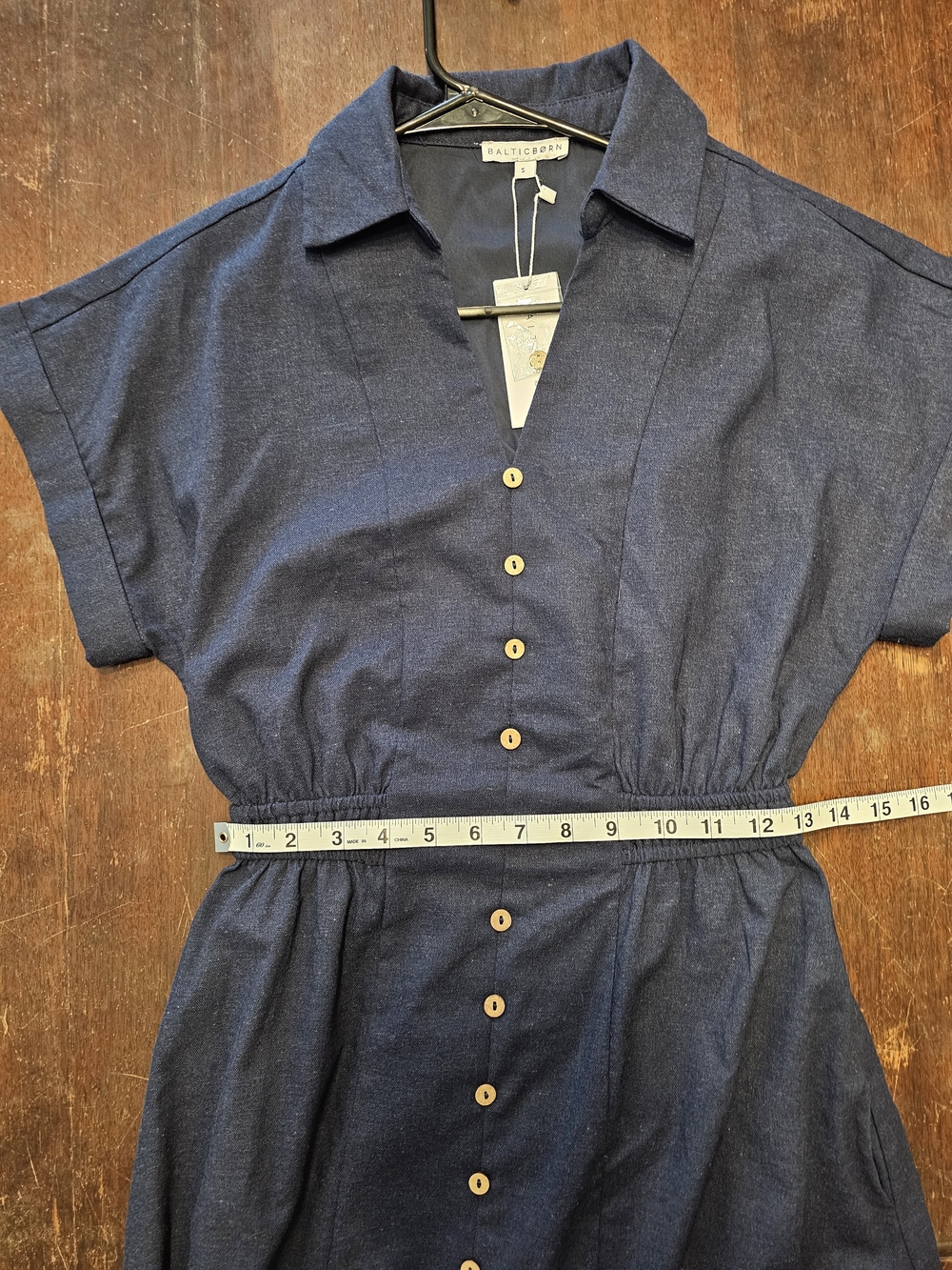 Baltic Born Navy Button-Front Midi Dress - Picture 7 of 10